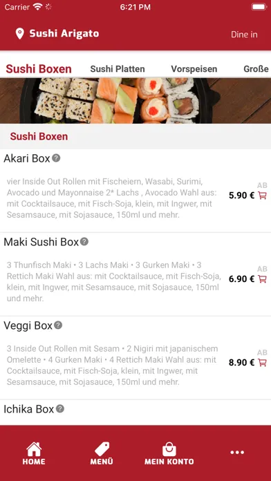 Ảnh chụp màn hình của Sushi Arigato