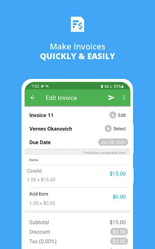 ภาพหน้าจอของ Smart Invoice: Email Invoices