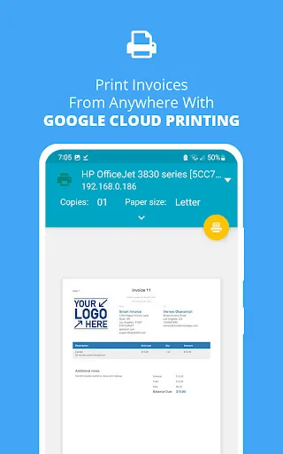 ภาพหน้าจอของ Smart Invoice: Email Invoices