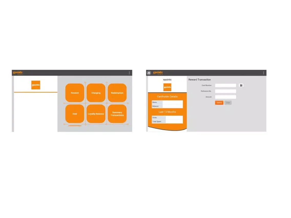 Capturas de tela do epoints for business ver 2 iPad 