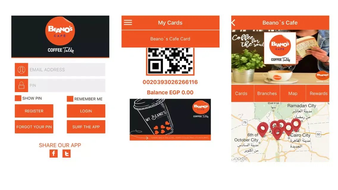 Tangkapan skrin Beano's Cafe Egypt