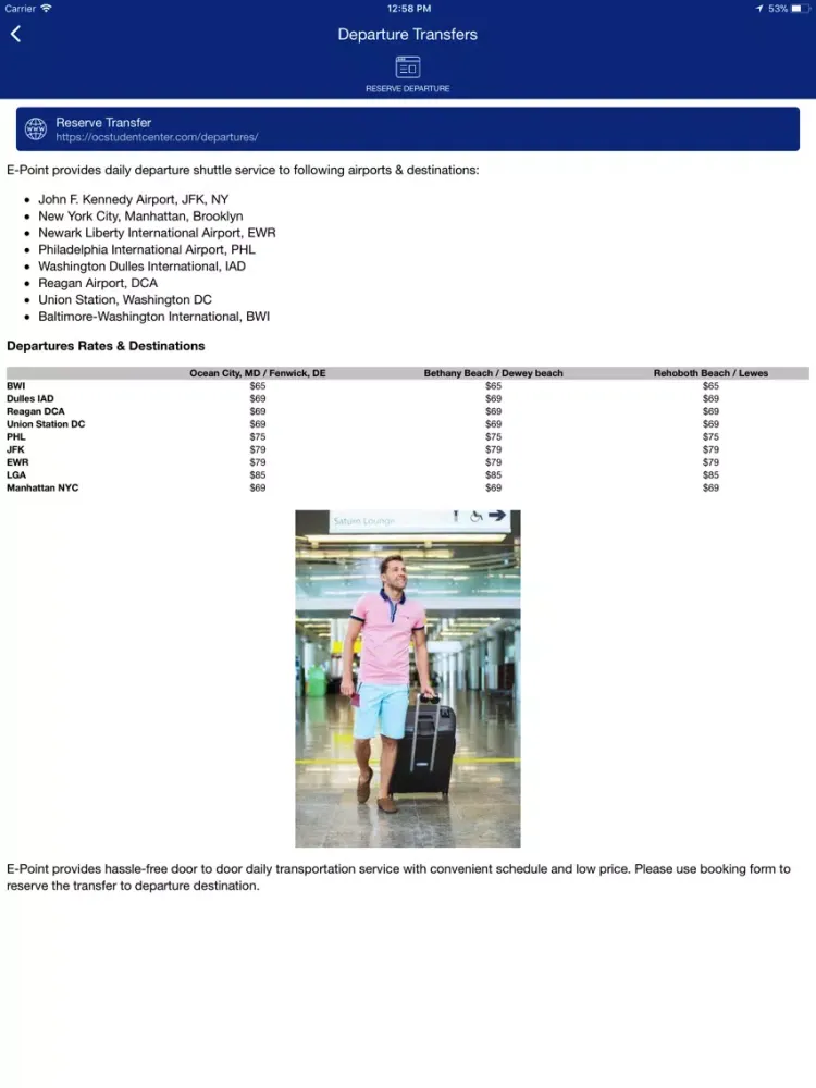 E-Point Student Travel app iPad  Screenshots
