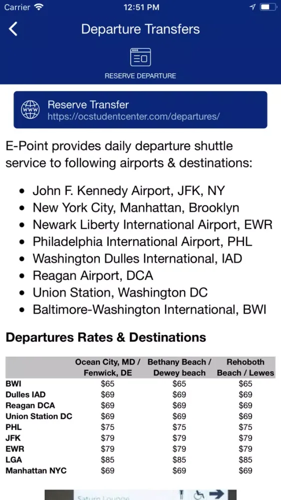 E-Point Student Travel app Screenshots