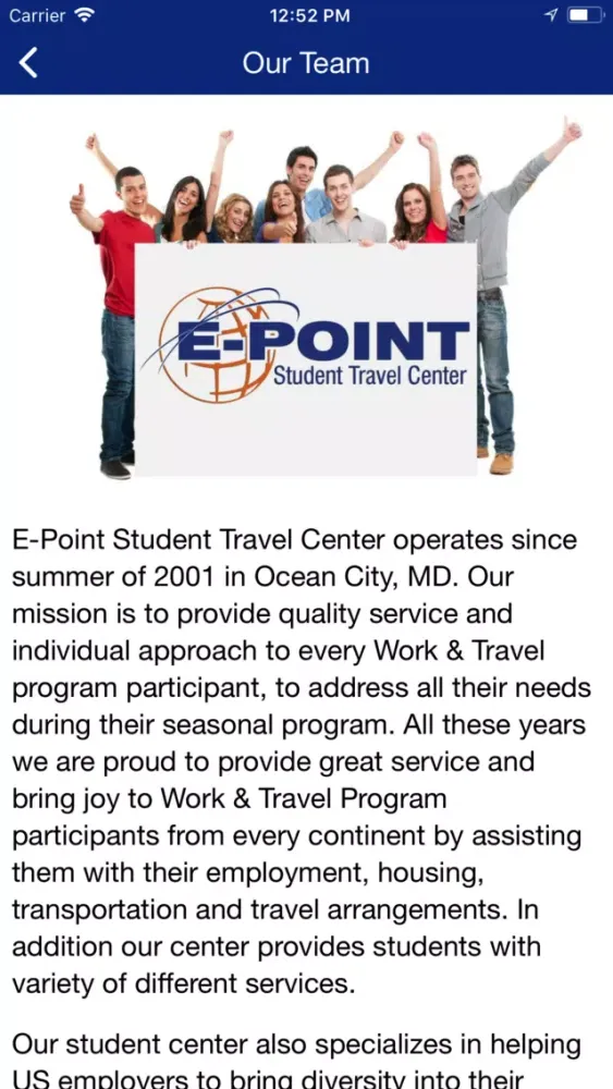E-Point Student Travel app Screenshots