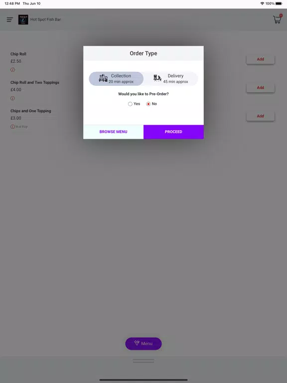 Hot Spot Fish Bar iPad  স্ক্রিনশট