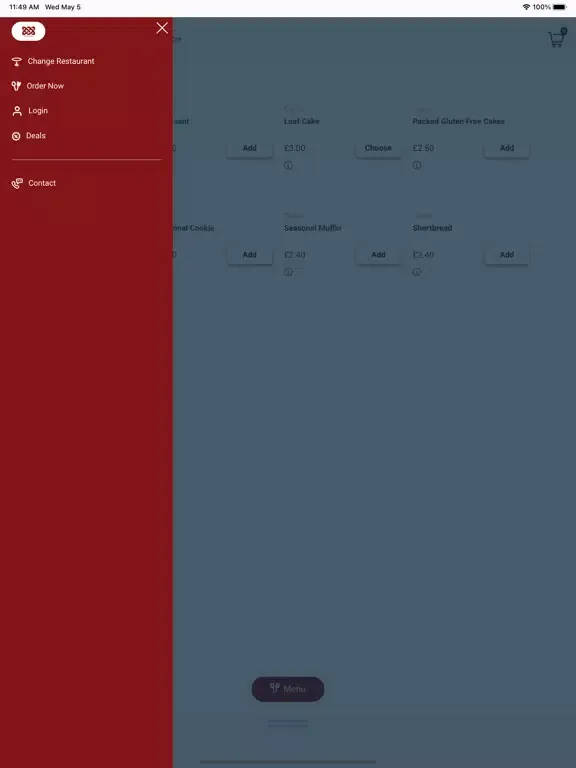 Tangkapan skrin Oliver's Coffee House iPad 