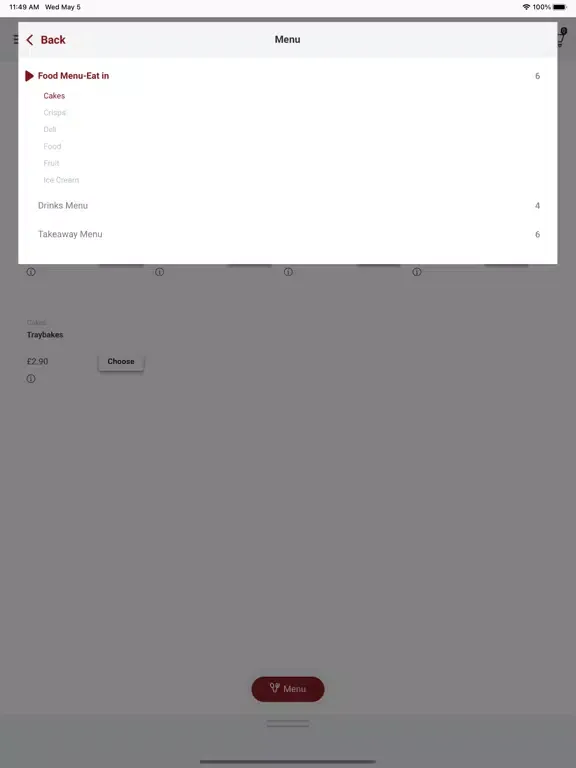 Tangkapan skrin Oliver's Coffee House iPad 