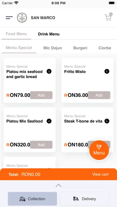 Tangkapan layar SanMarco Deliveroo
