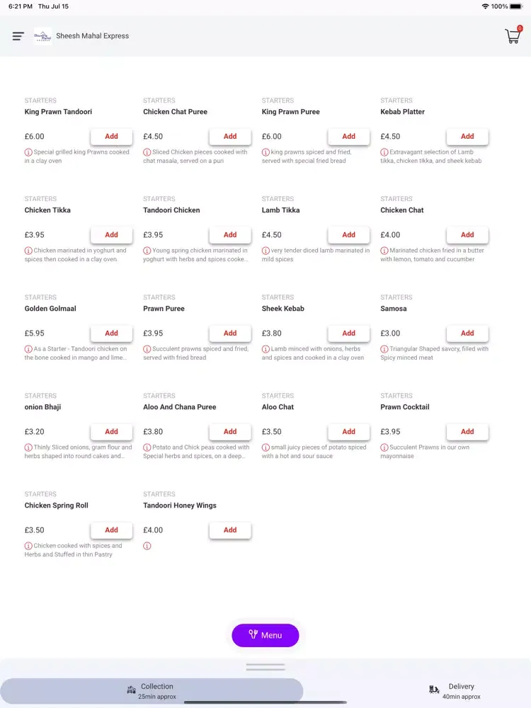 ภาพหน้าจอของ Sheesh Xpress iPad 