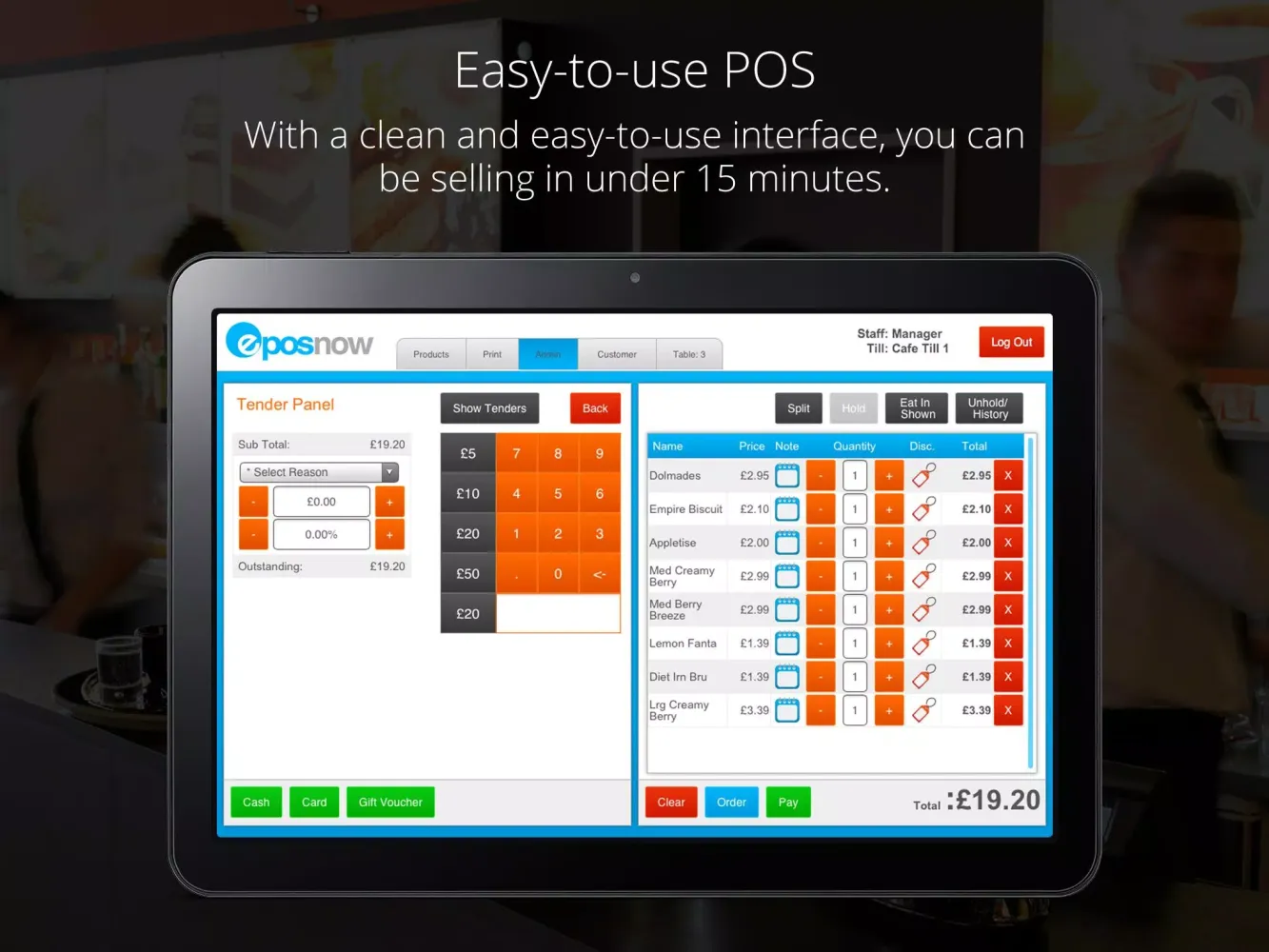 Epos Now POS Till Ekran Görüntüleri