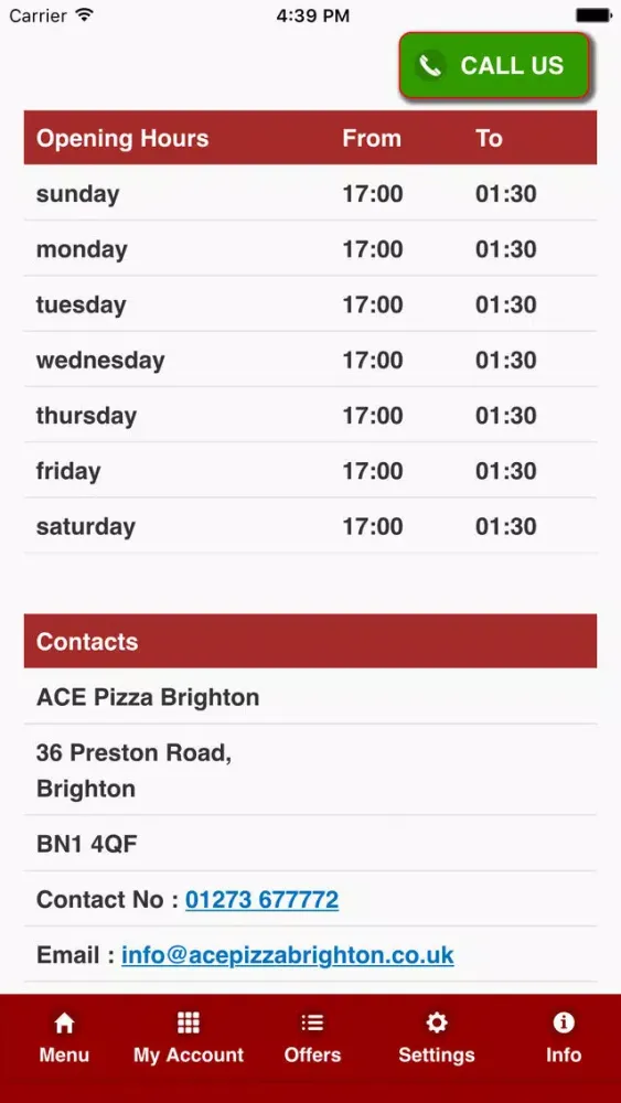 Capturas de tela do Ace Pizza