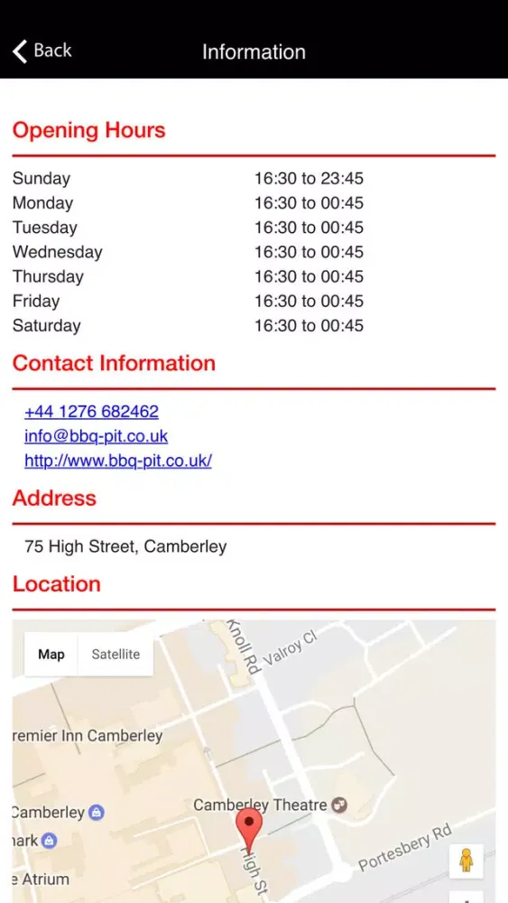 Ảnh chụp màn hình của BBQ Pit Restaurant Camberley