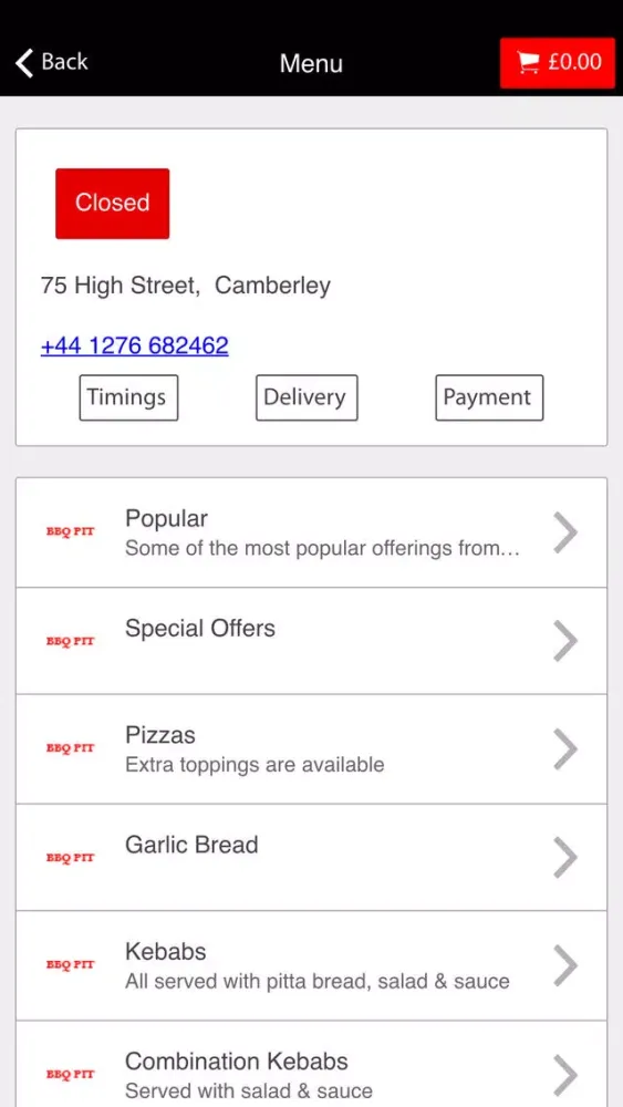 Ảnh chụp màn hình của BBQ Pit Restaurant Camberley