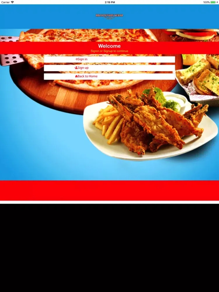 Tangkapan layar Broadstairs Kebab iPad 