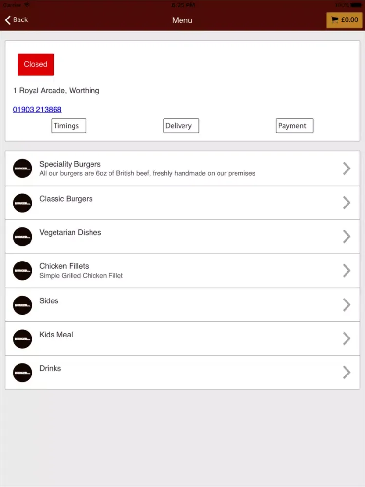 Capturas de pantalla de Burger Mee Worthing iPad 