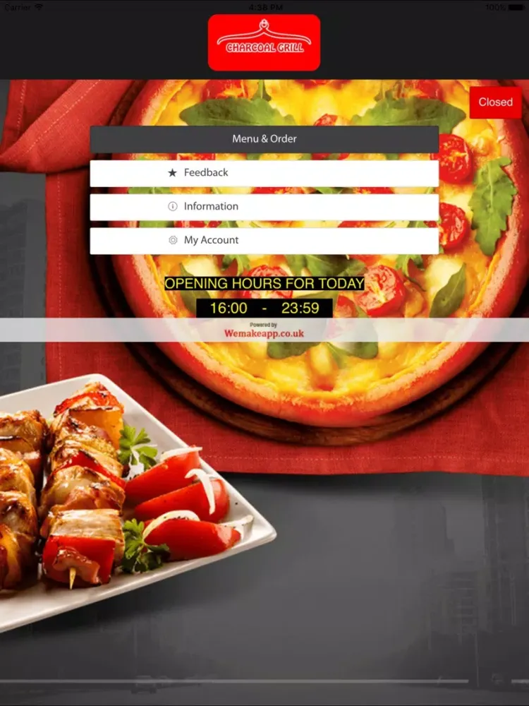 Tangkapan layar Charcoal Grill Margate iPad 