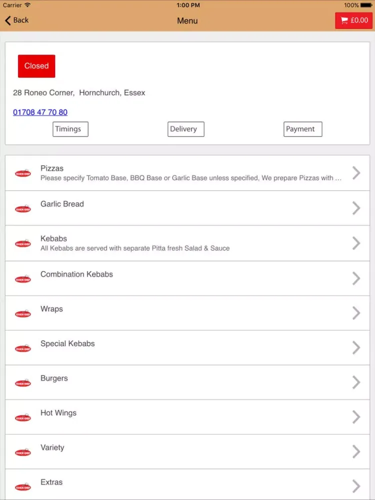 Essex Chef Hornchurch iPad  Screenshots