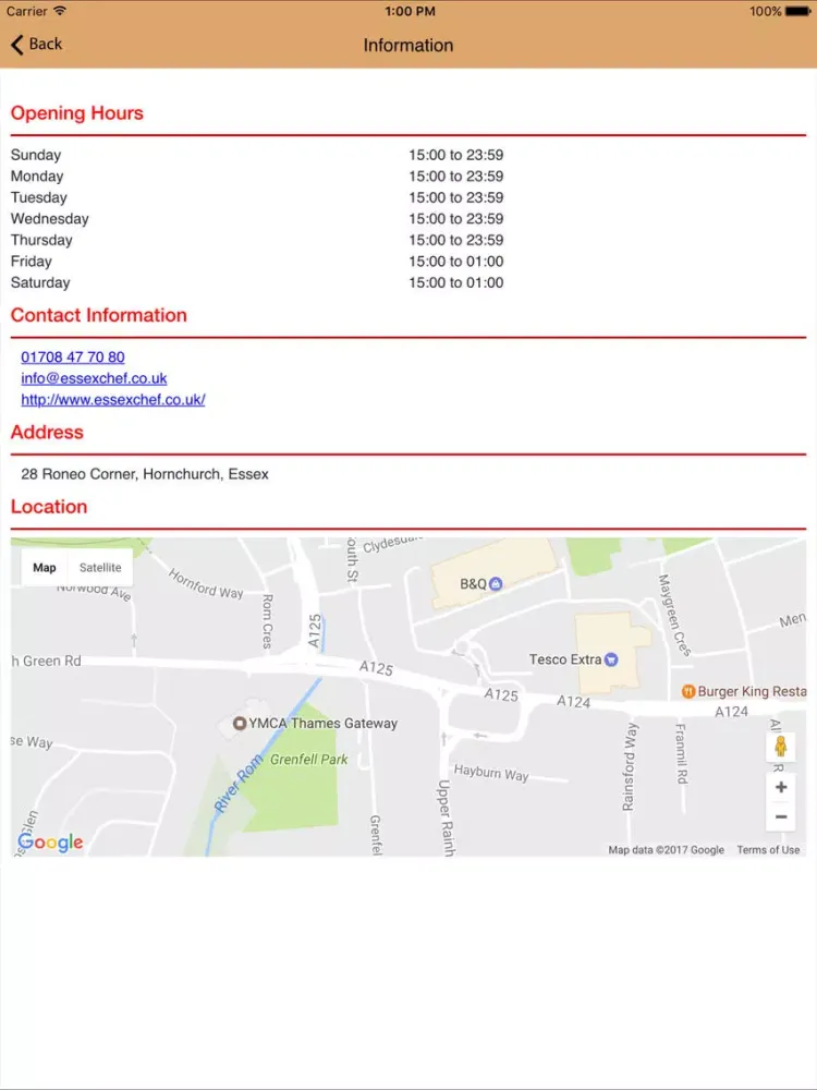 Essex Chef Hornchurch iPad  Screenshots
