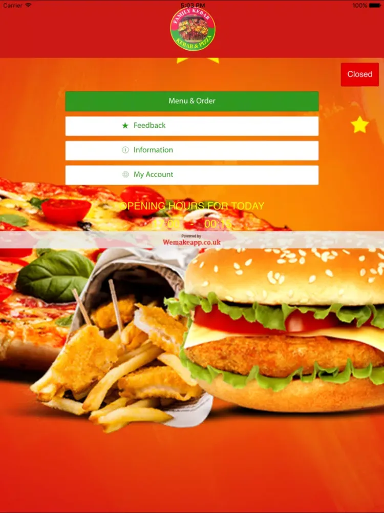 Tangkapan layar Family Kebab Newport iPad 