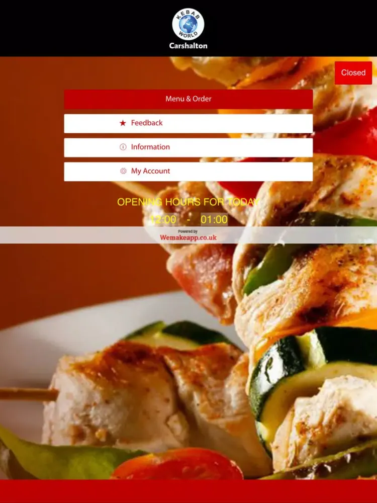 Capturas de pantalla de Kebab World Carshalton iPad 