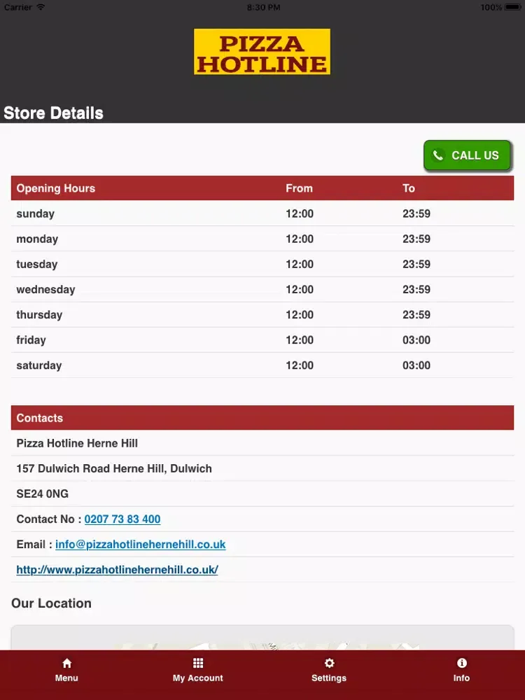 Pizza Hotline Herne Hill iPad  سکرین شاٹس