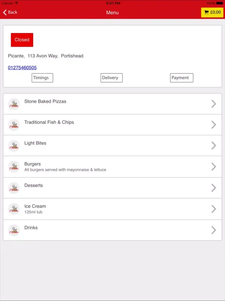 Pizza Picante Portishead iPad  سکرین شاٹس