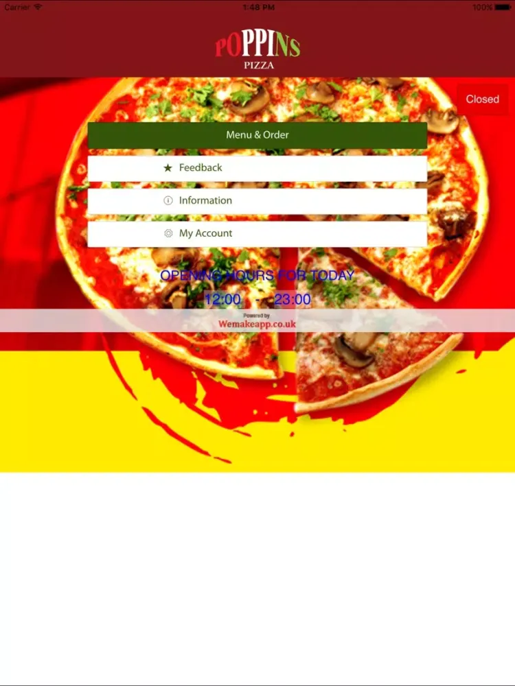 Poppins Pizza Sutton iPad  Screenshots