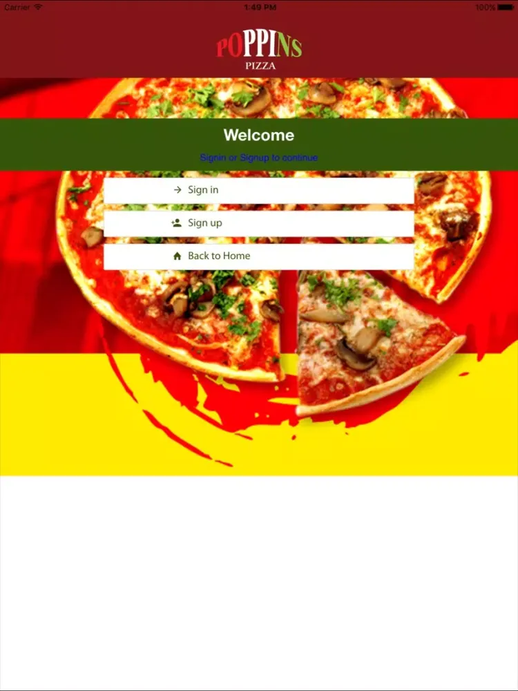Poppins Pizza Sutton iPad  Screenshots