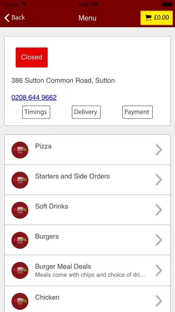 Poppins Pizza Sutton Screenshots