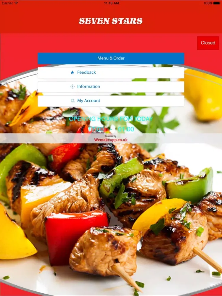 Tangkapan layar 7 Star Kebab iPad 