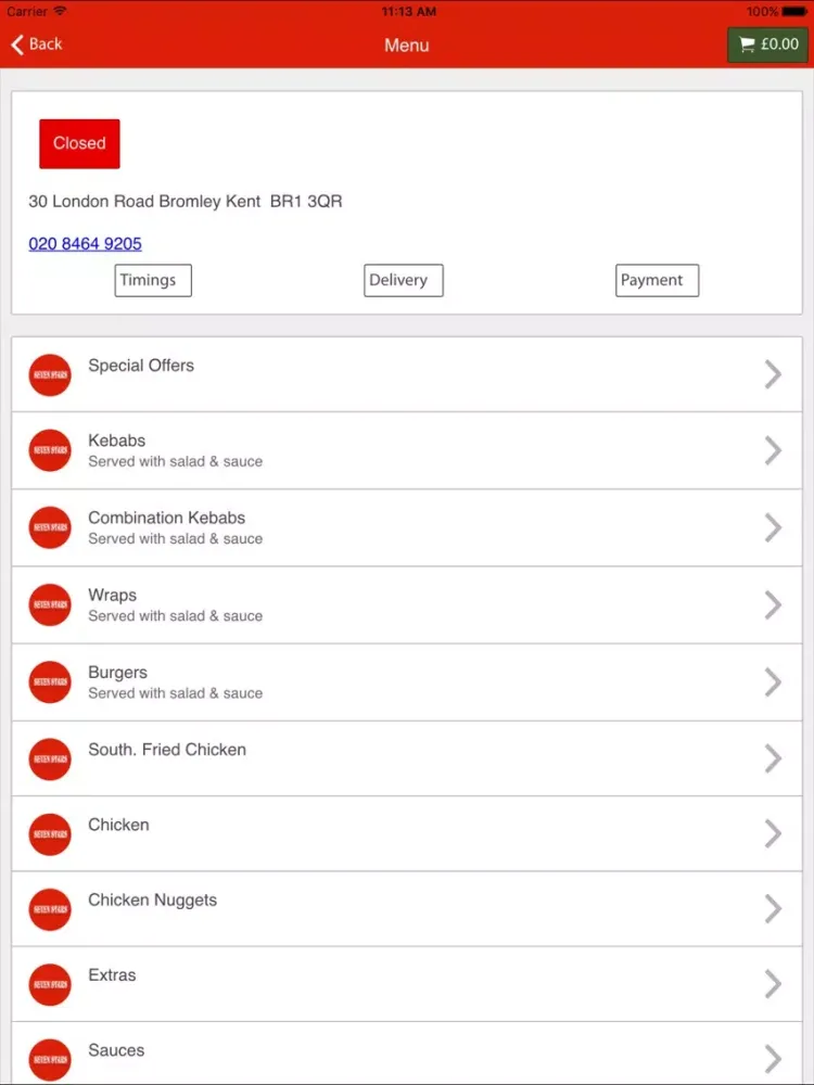 Tangkapan layar 7 Star Kebab iPad 