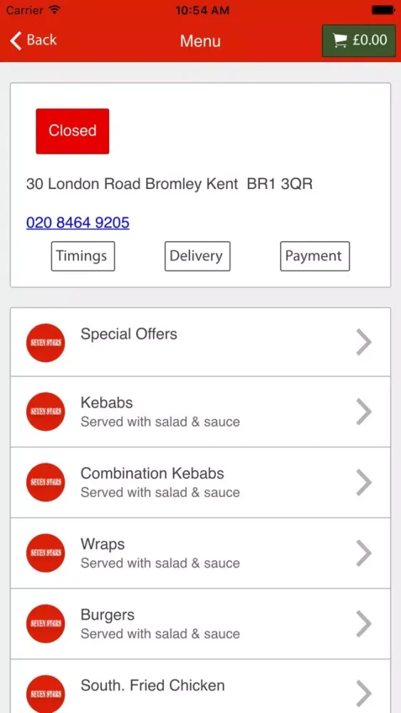 Tangkapan layar 7 Star Kebab