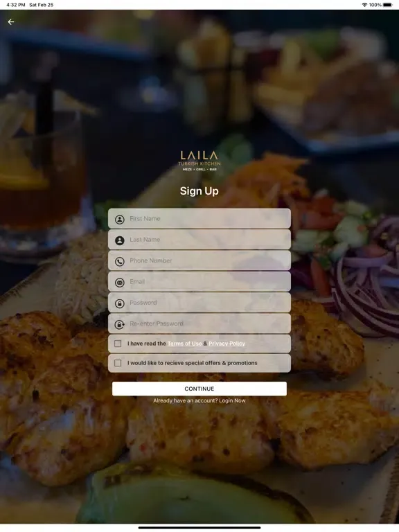Ảnh chụp màn hình của Laila Turkish Kitchen iPad 