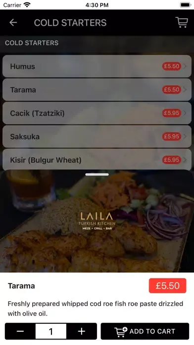 Ảnh chụp màn hình của Laila Turkish Kitchen