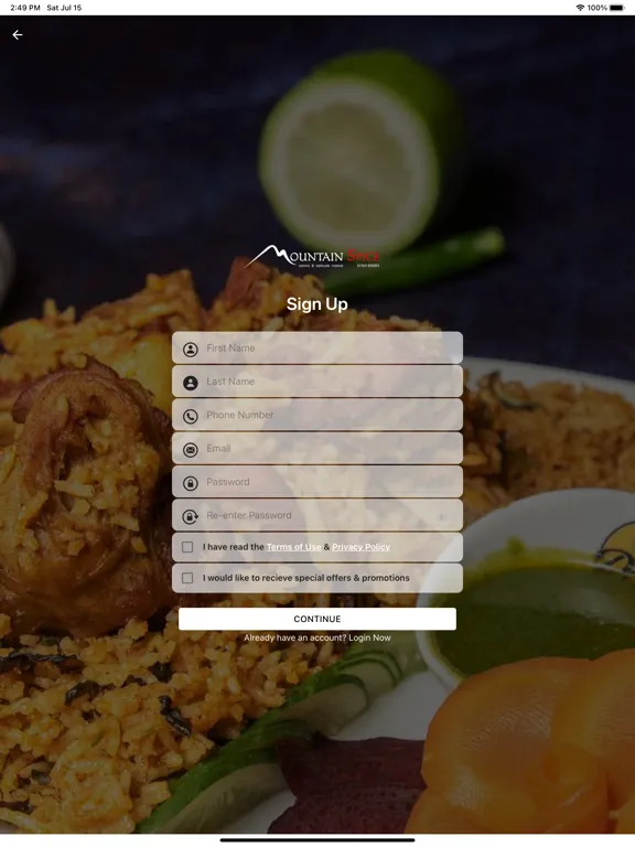 Tangkapan skrin Mountain Spice iPad 