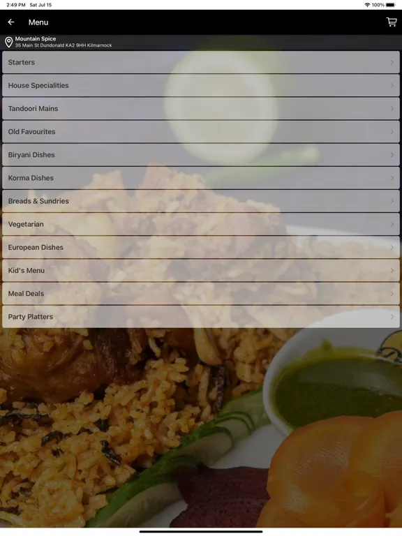 Tangkapan skrin Mountain Spice iPad 