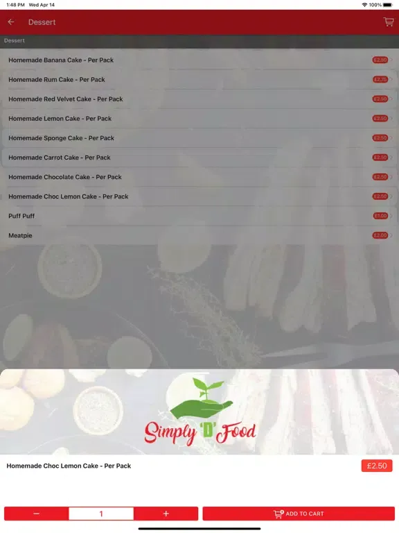 Tangkapan layar Simply D Food iPad 