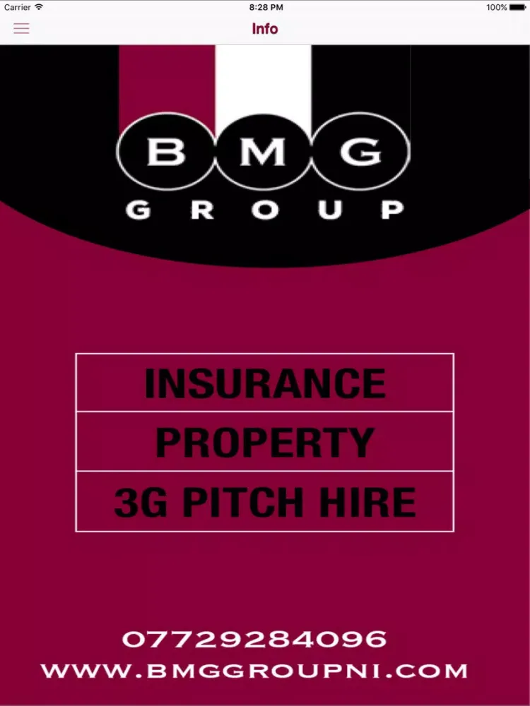 Capturas de tela do BMG Group iPad 
