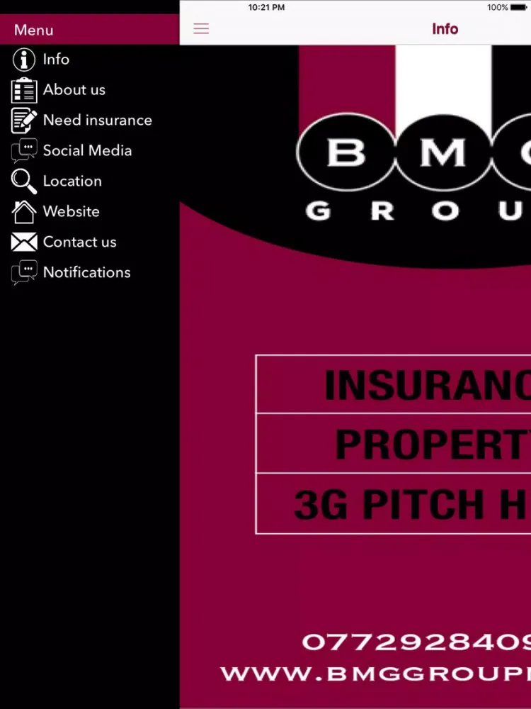 Capturas de tela do BMG Group iPad 