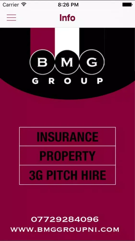 Capturas de tela do BMG Group