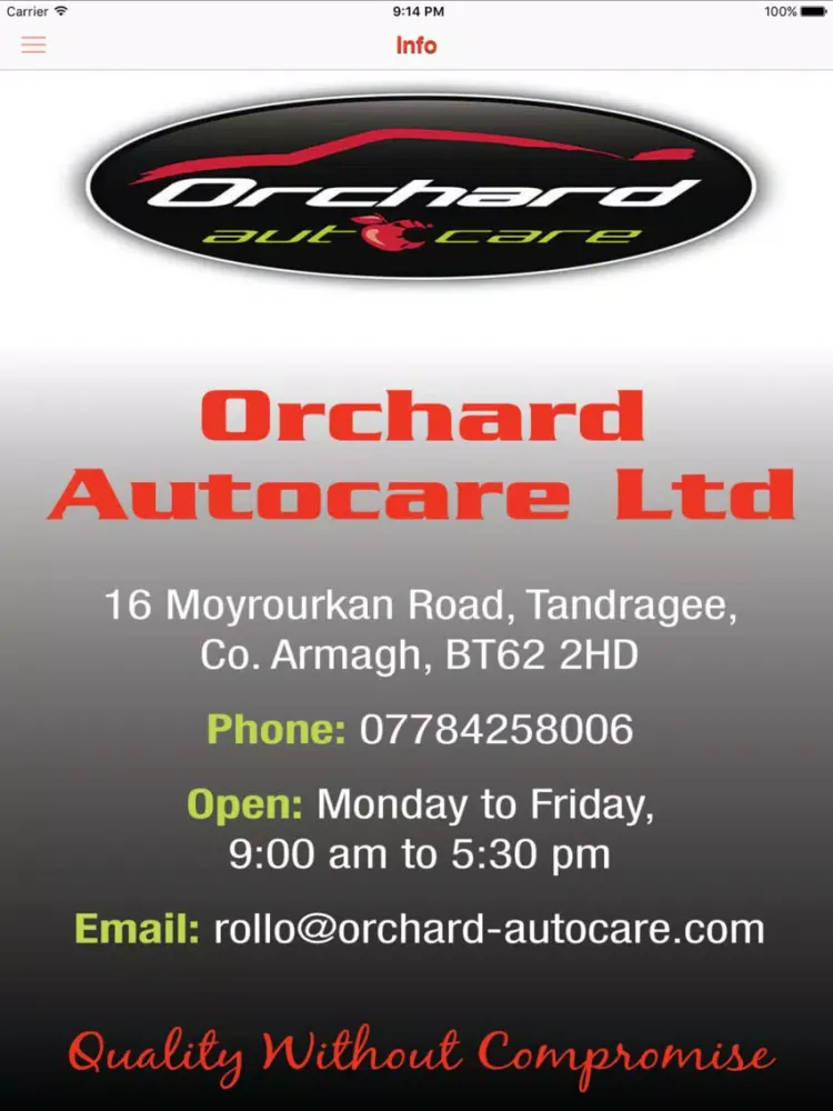 Orchard Autocare iPad 应用截图