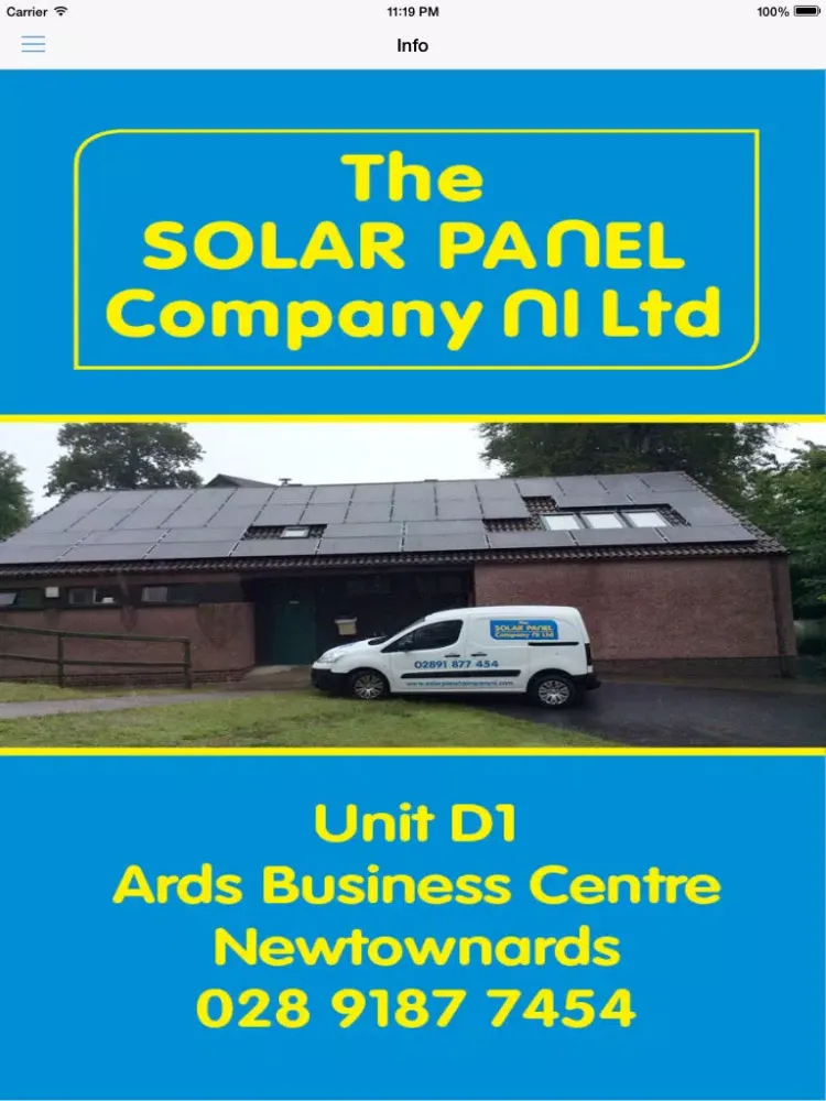 ภาพหน้าจอของ Solar panel Company NI iPad 