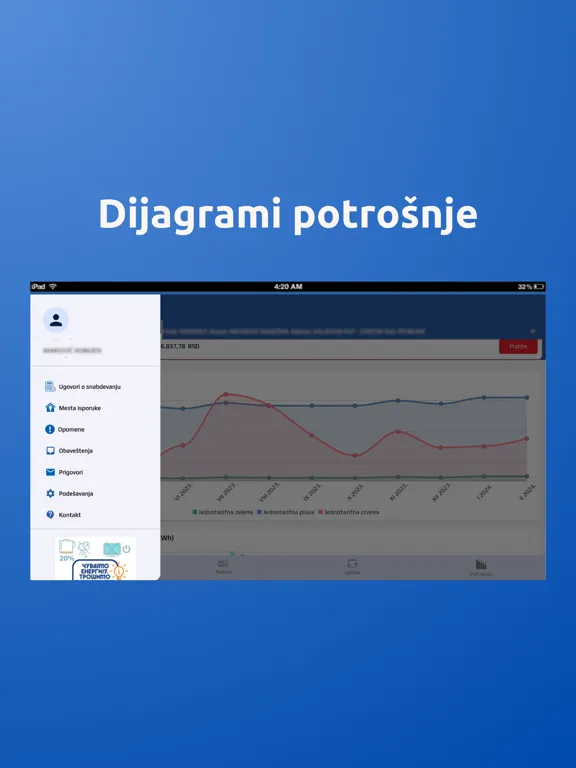 EPS Uvid u račun iPad  Screenshots