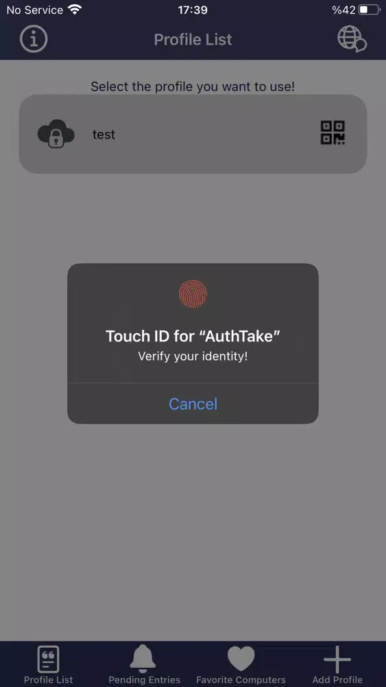 AuthTake for On-Premise應用截圖
