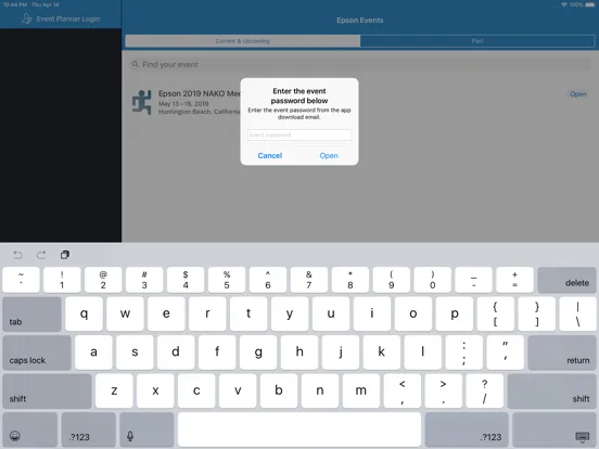 Epson Events iPad  Ekran Görüntüleri