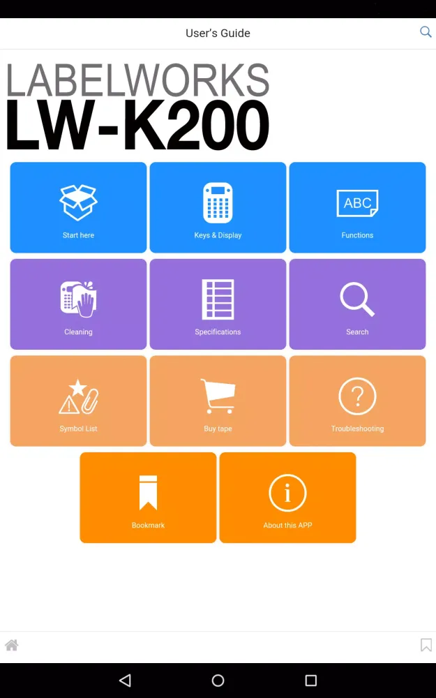 Capturas de pantalla de Epson LW-K400 User's Guide