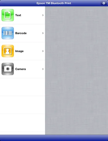 ภาพหน้าจอของ Epson TM Bluetooth Print iPad 