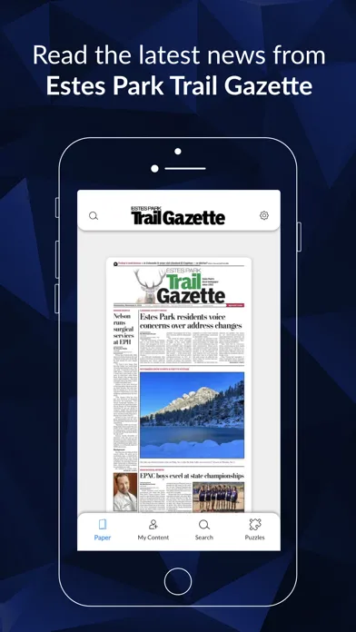 Capturas de tela do Estes Park Trail Gazette