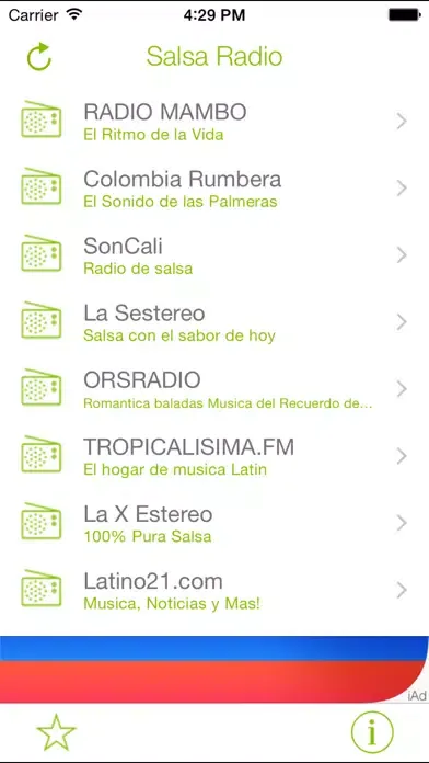 Tangkapan skrin Salsa Radio