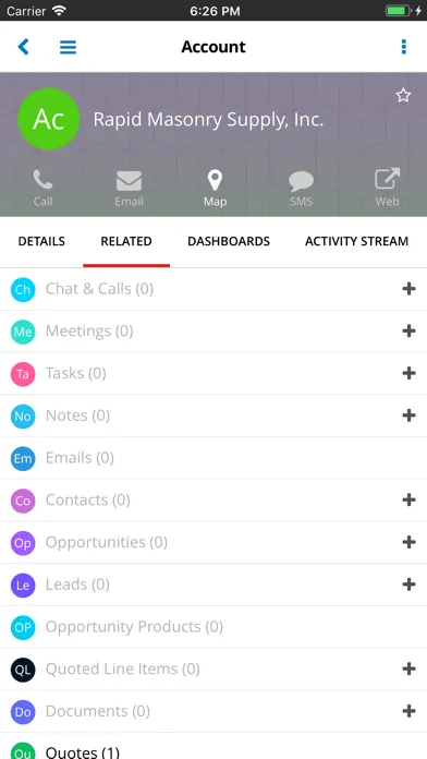 ภาพหน้าจอของ EQD CRM